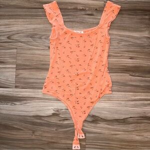 Orange Floral Bodysuit